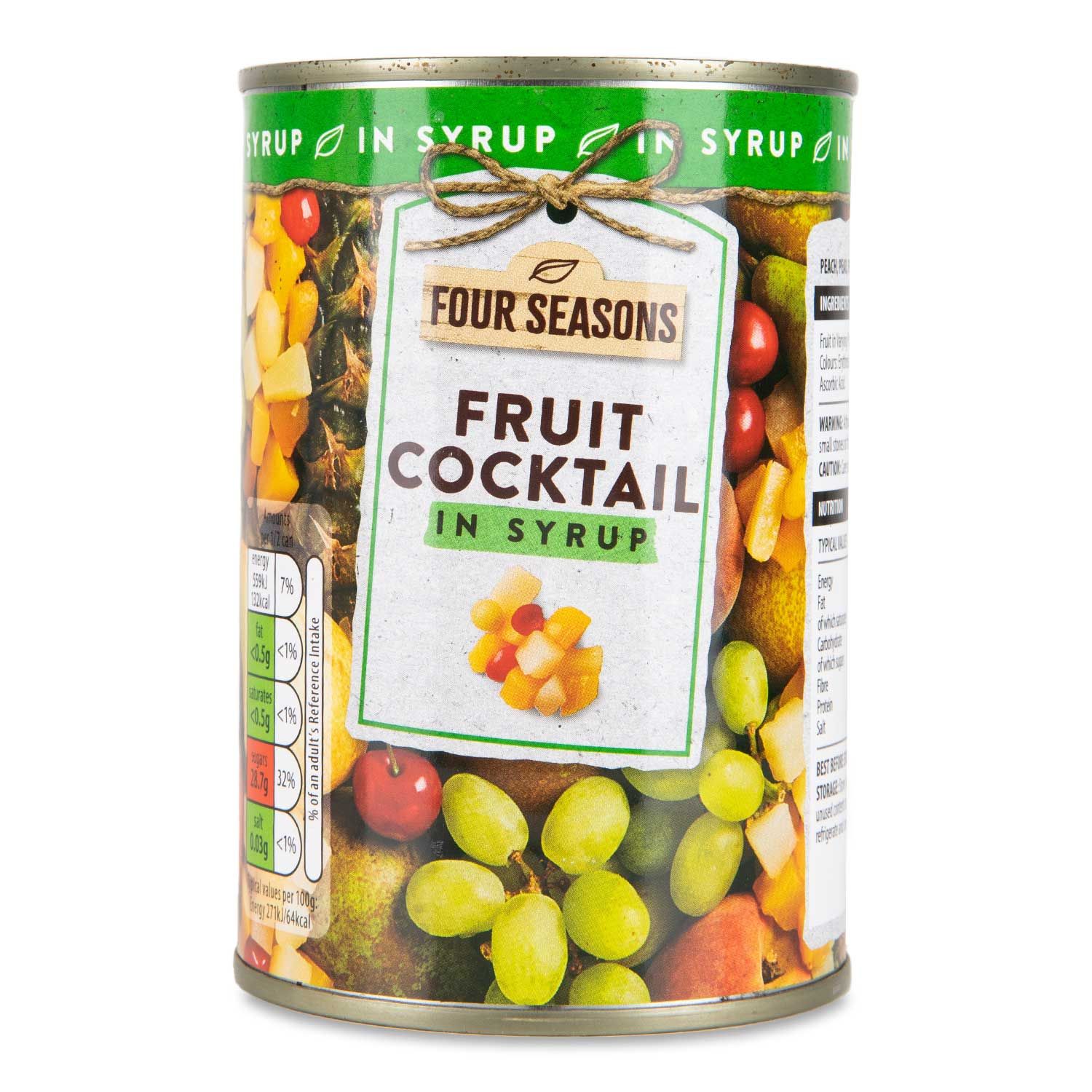 Fruit Cocktail In Light Syrup 411g (250g Drained) Four Seasons